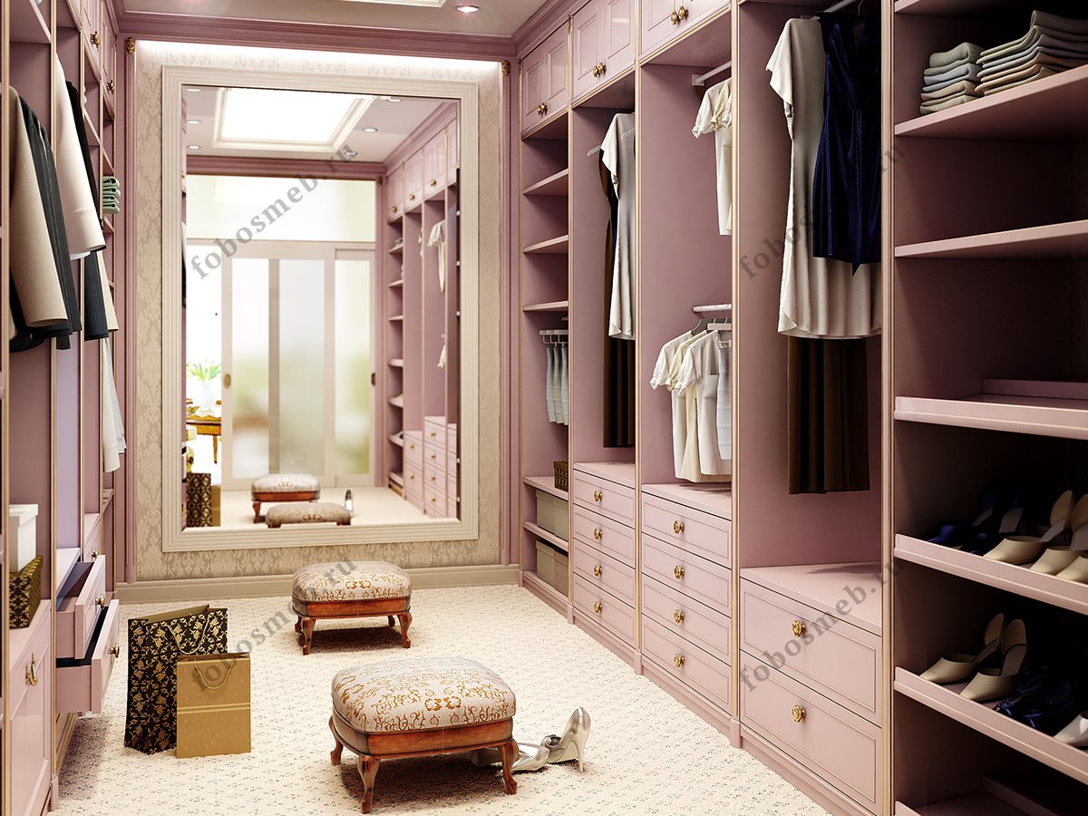 Фото классической гардеробной комнаты