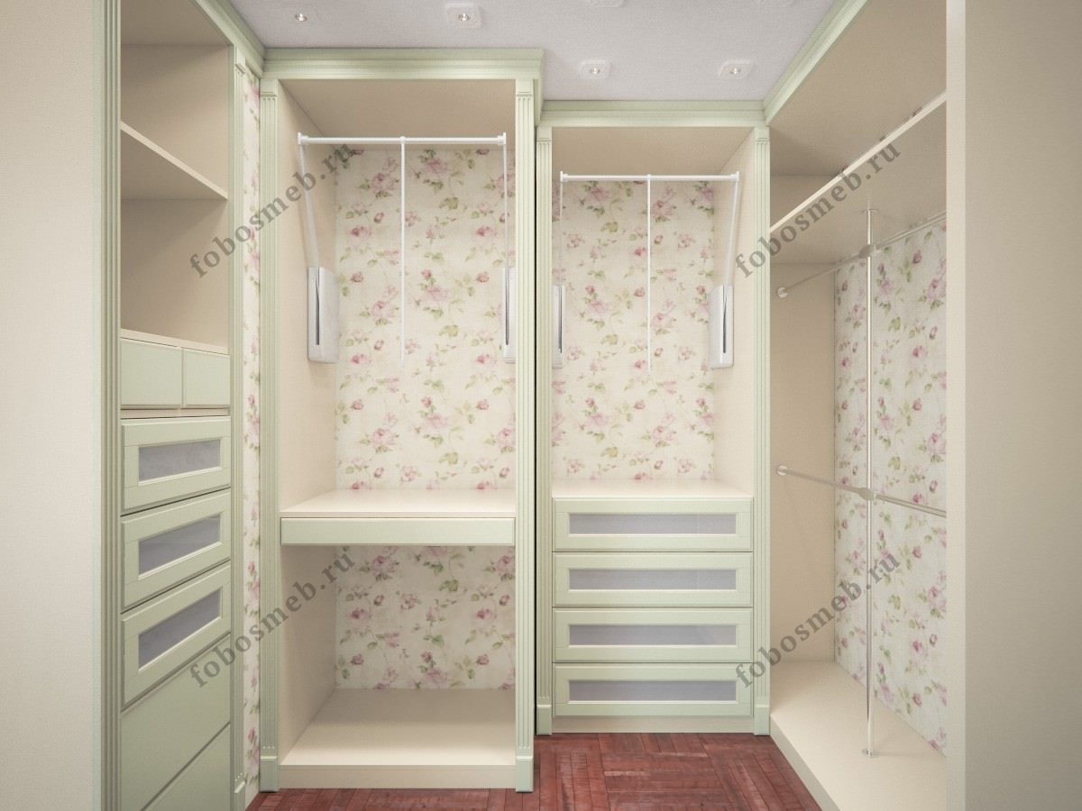 Открытые гардеробные шкафы в стиле Прованс