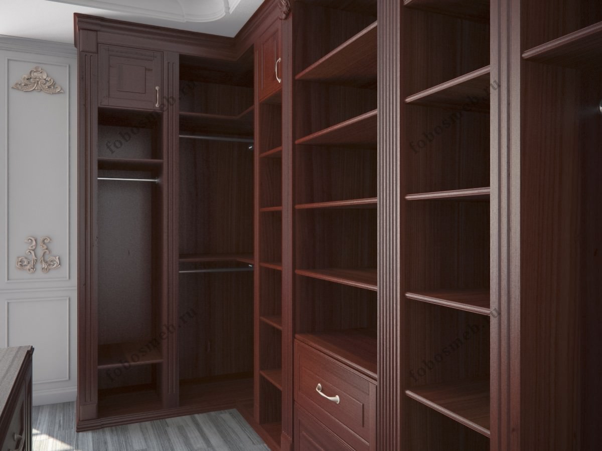 Угловой гардеробный шкаф в кабинете